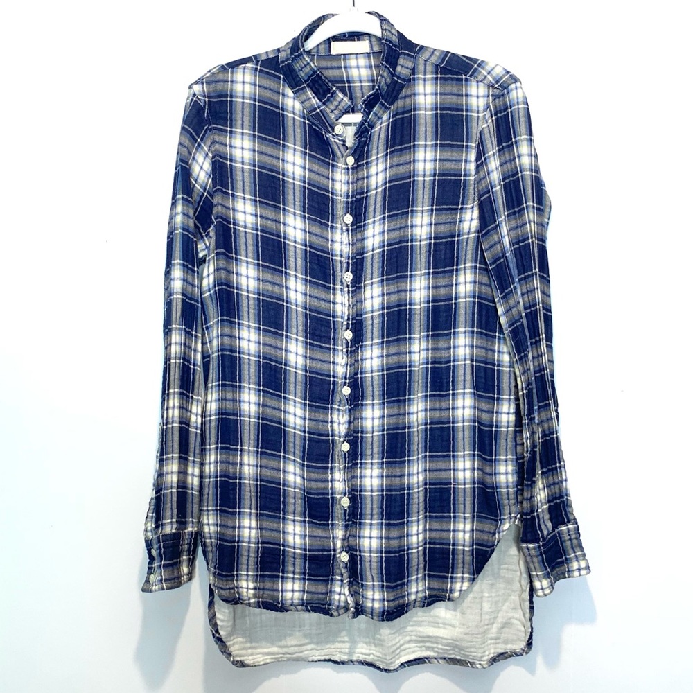 CP Shades Navy and Cream Plaid Button Down Shirt